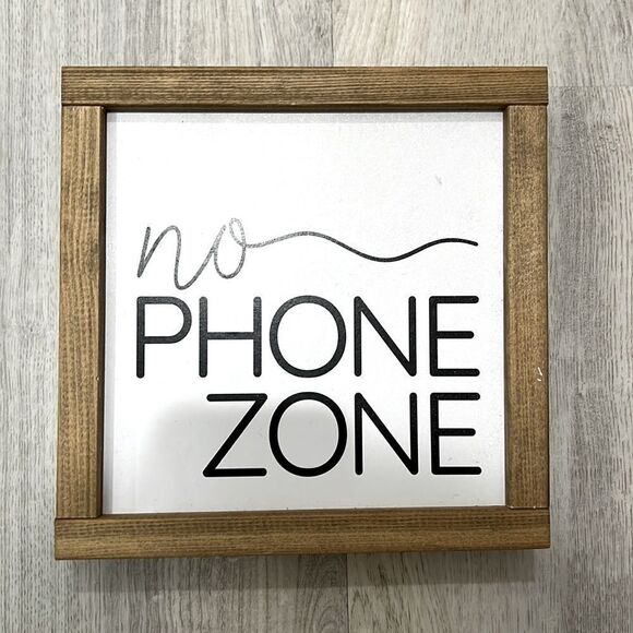 NEW No Phone Zone wood sign 5 available - Picture 1 of 1